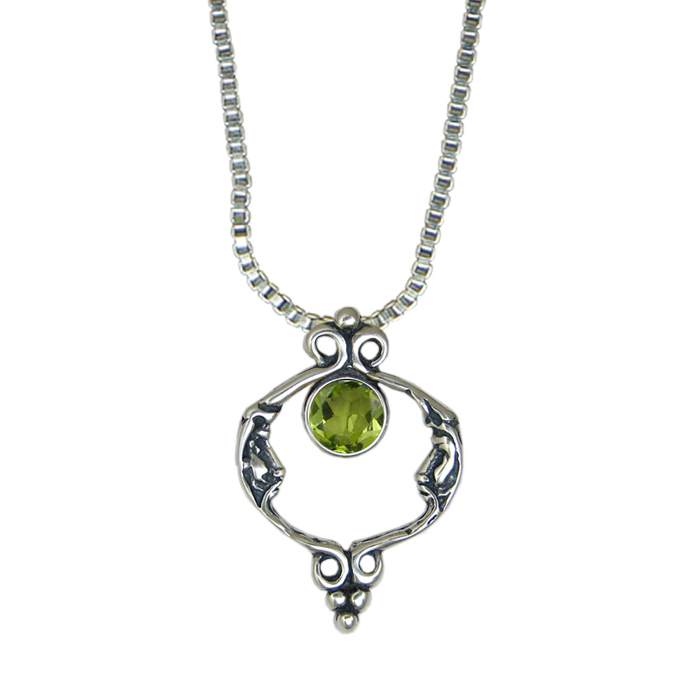 Sterling Silver Moons Necklace With Peridot